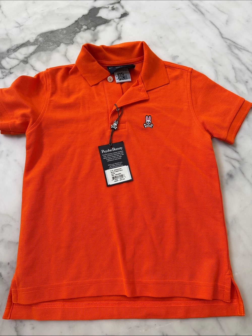 Psycho Bunny Kids Orange Polo